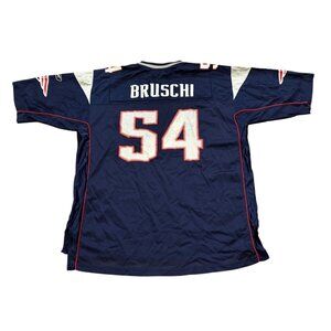 Reebok New England Patriots Tedy Bruschi #54 Blue NFL Football Jersey Men's XL